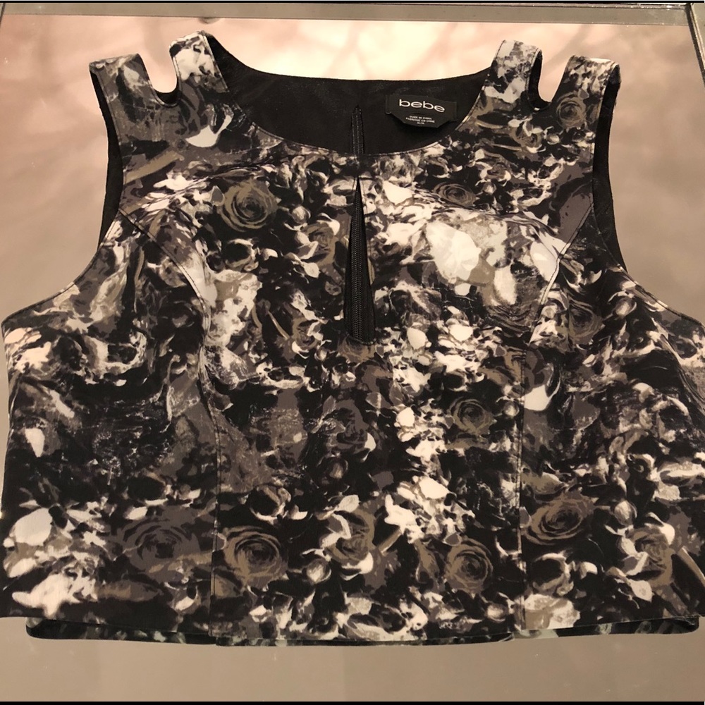 bebe floral print crop top